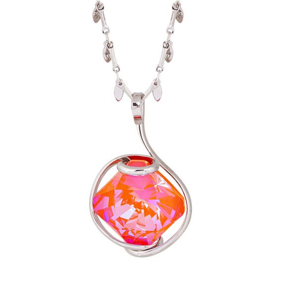 Andrea Marazzini Marazzini Swarovski Crystal Big Vega Orange Delite Long Necklace