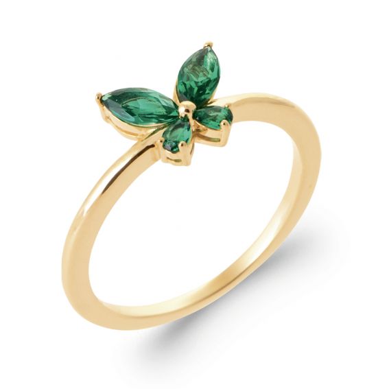 Bijou argent/plaqué or Thin pink ring in 18k plated