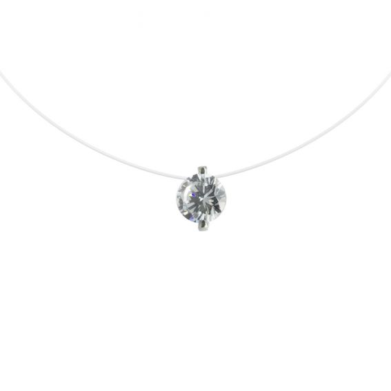 Bijou en argent - silver nylon thread necklace