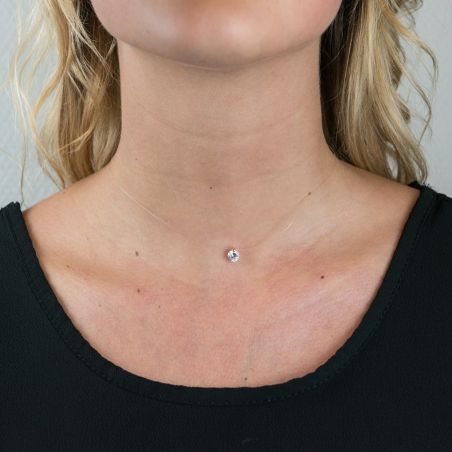 Bijou en argent - silver nylon thread necklace