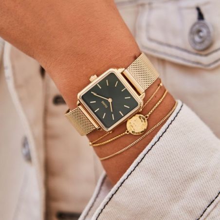 Cluse - Watch CLUSE - The gold Tetragon Forest Green
