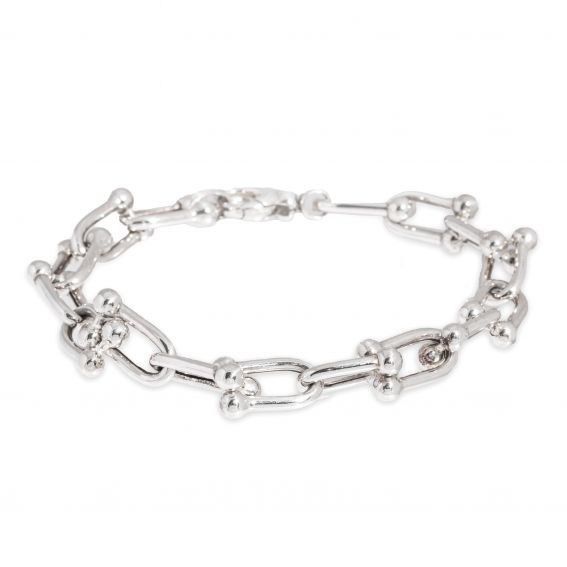 Bijou argent/plaqué or Women's large mesh bracelet