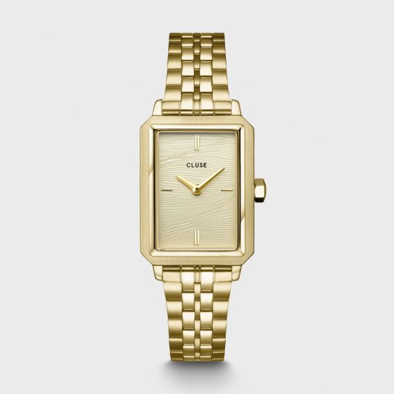 Cluse Fluette steel watch, golden sabe texture