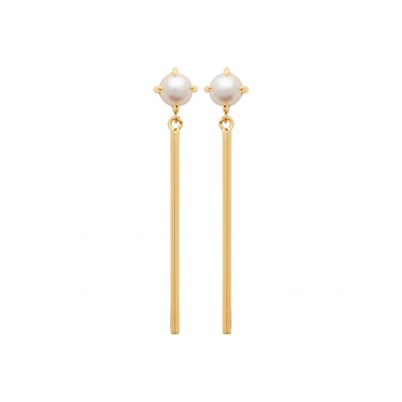 Bijou argent/plaqué or Jennifer pearl earring in 18k gold plated
