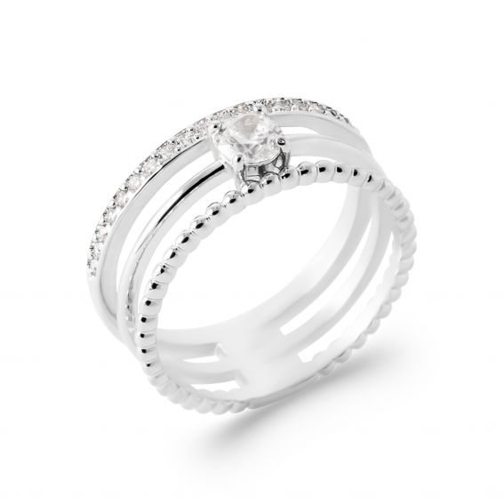 Bijou argent/plaqué or Katy ring in 925 silver