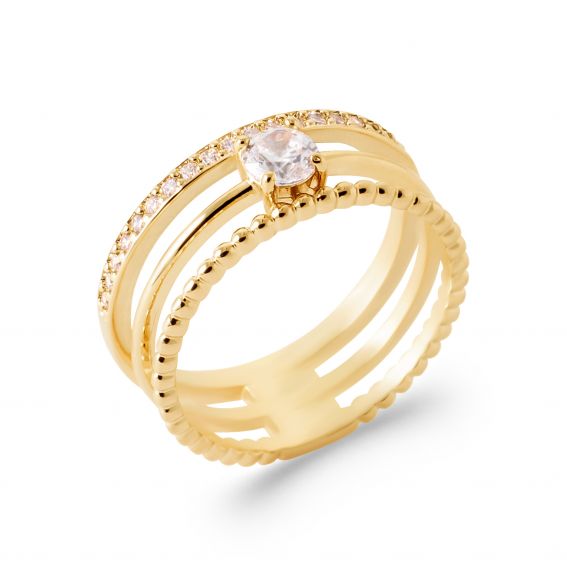 Bijou argent/plaqué or 18k gold plated dita ring