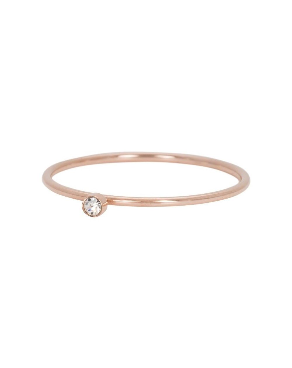 Solitaire rosé pierre cristal - Bijoux & bague de la marque iXXXi