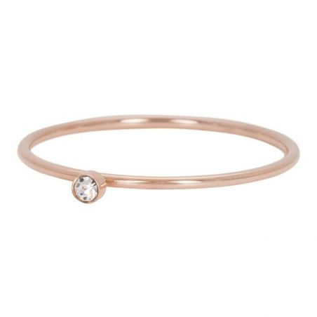 Solitaire rosé pierre cristal - Bijoux & bague de la marque iXXXi