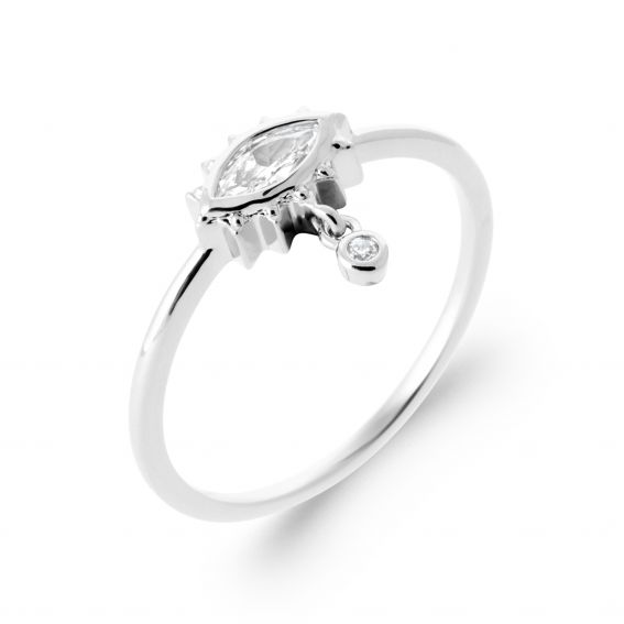 Bijou argent/plaqué or Maria ring in 925 silver