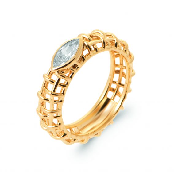 Bijou argent/plaqué or 18k gold plated Paola ring
