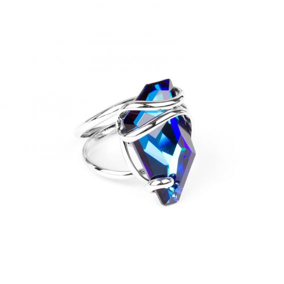 Marazzini - Swarovski blauwe saffier ring