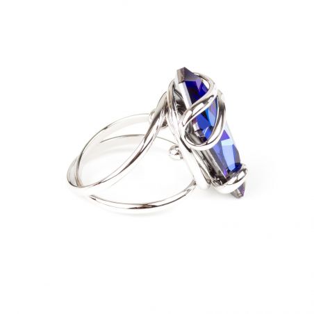 Marazzini - Swarovski blauwe saffier ring