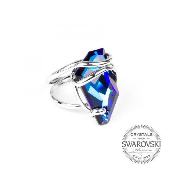 Andrea Marazzini bijoux - Bague cristal Swarovski bleu saphir
