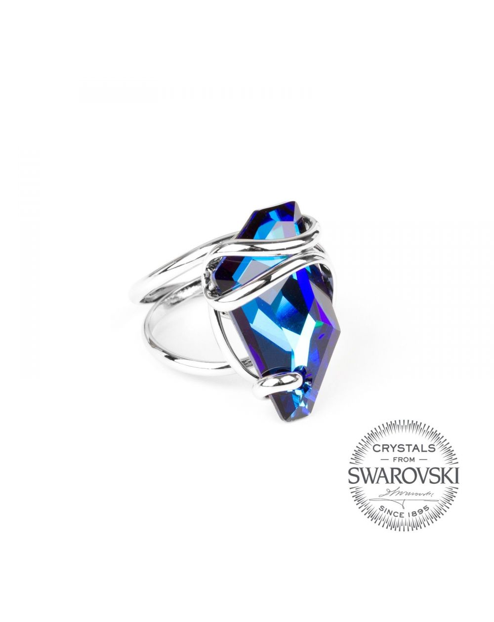 Marazzini - Swarovski blauwe saffier ring
