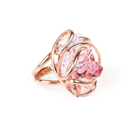 Marazzini - crystal ring Swarovski pink flower