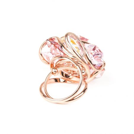 Marazzini - kristallen ring Swarovski roze bloem