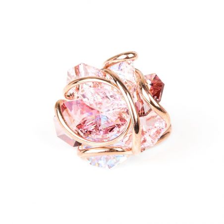 Marazzini - crystal ring Swarovski pink flower