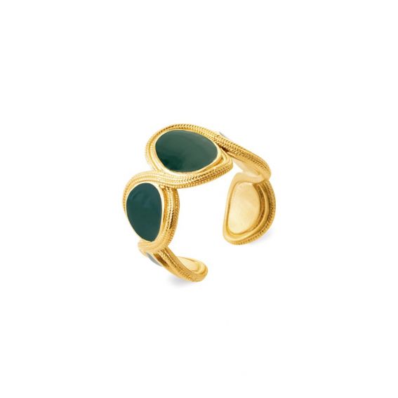 Green lacquered Calypso ring