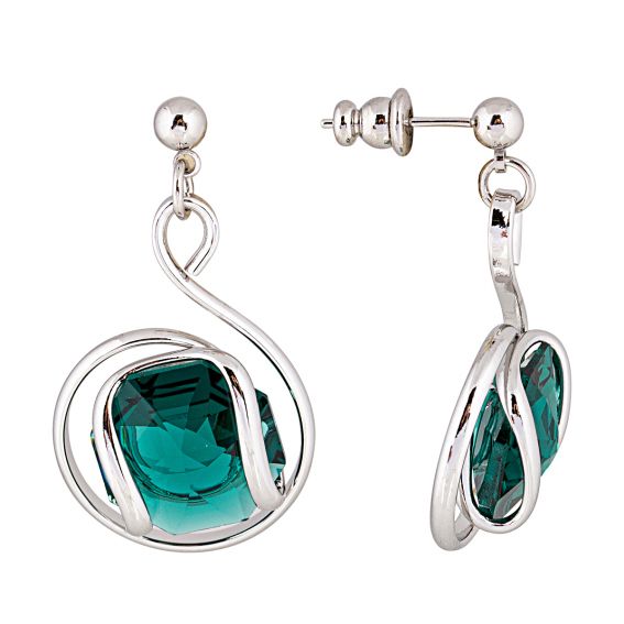Andrea Marazzini Marazzini octagon Swarovski emerald earrings