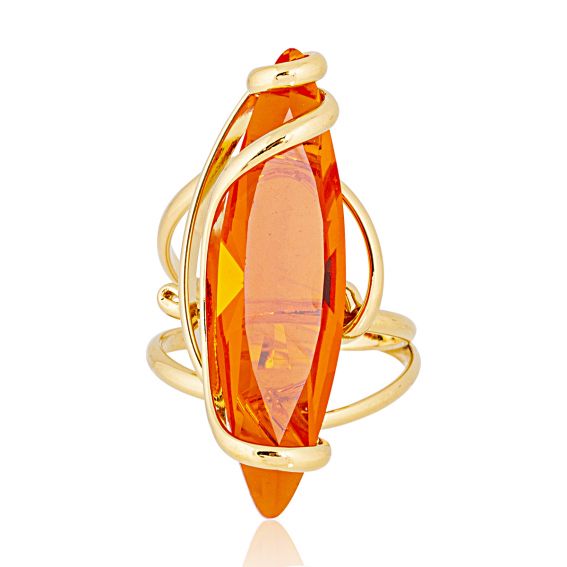 Andrea Marazzini Marazzini Ring Swarovski Crystal Orange Shuttle