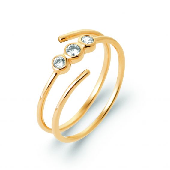 Bijou argent/plaqué or 18k gold plated Marbella ring
