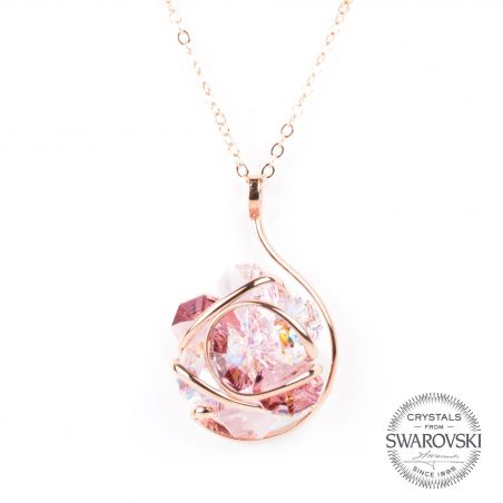 Collier Andrea Marazzini - Bijoux cristal flower Swarovski rosé