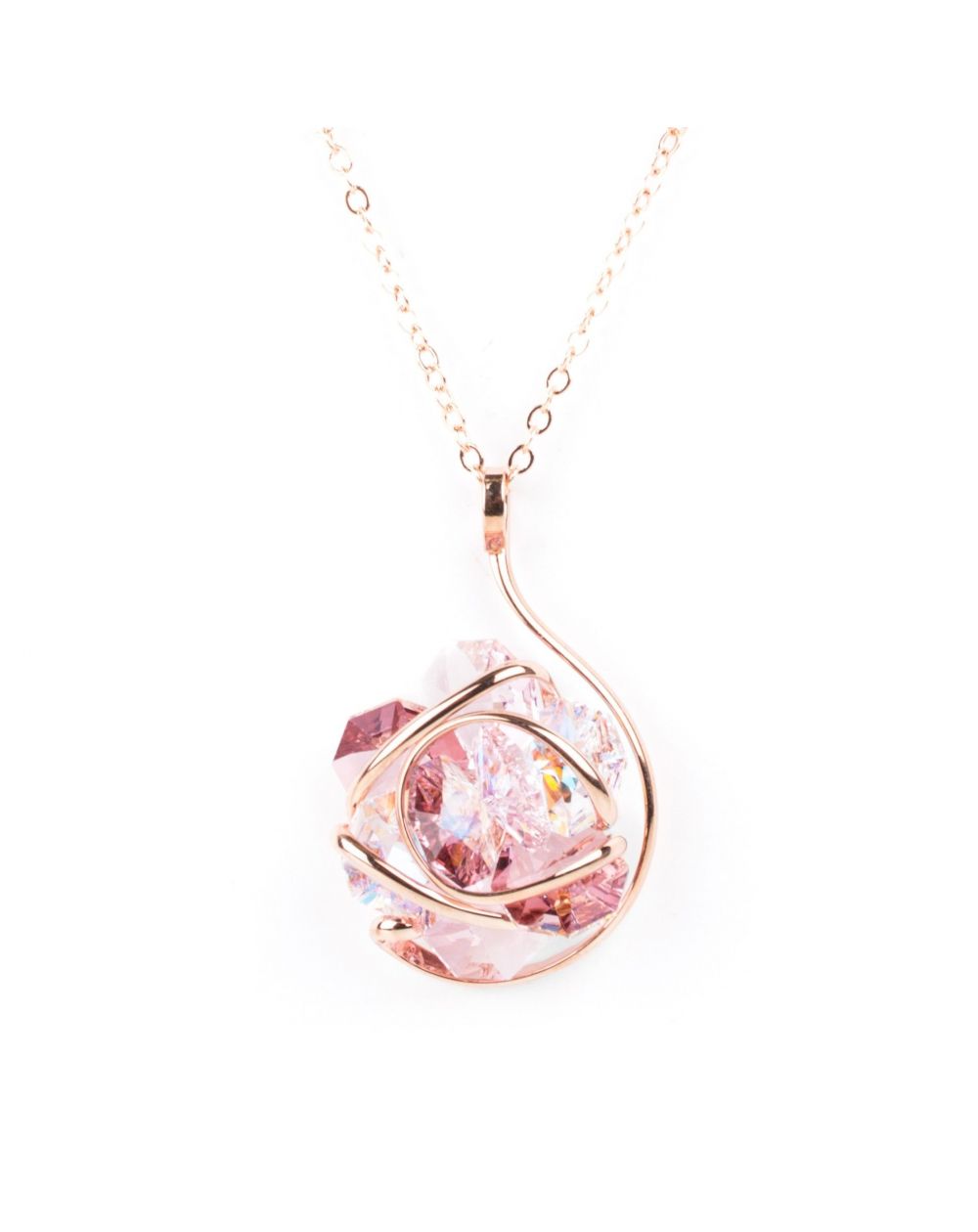 Marazzini - kristal kraag bloem Swarovski roze