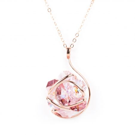 Marazzini - crystal collar flower Swarovski pink