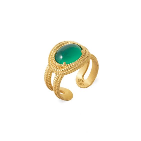 Constance DEMETER green agate ring