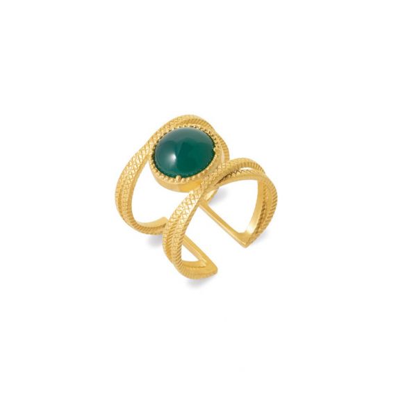 Constance IRIS green agate ring