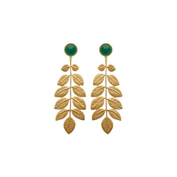 ATHENA green agate earring