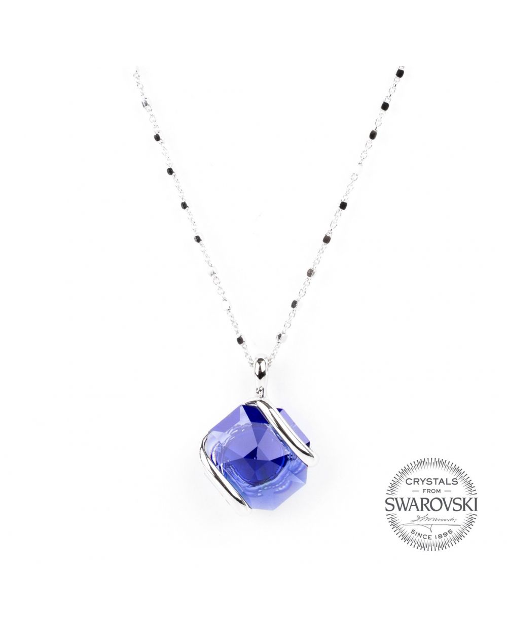 Marazzini - mini Swarovski kristal ketting donkerblauw