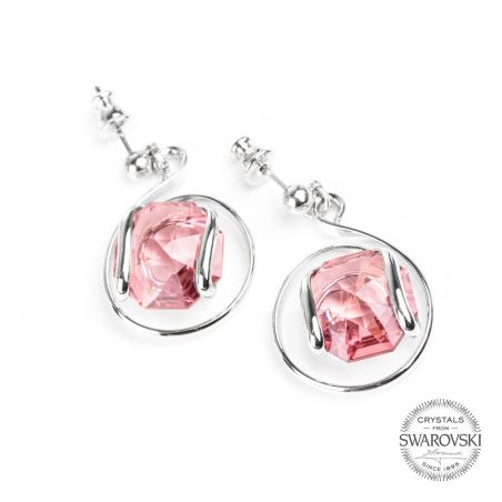 Marazzini - Swarovski kristal rose oorbellen