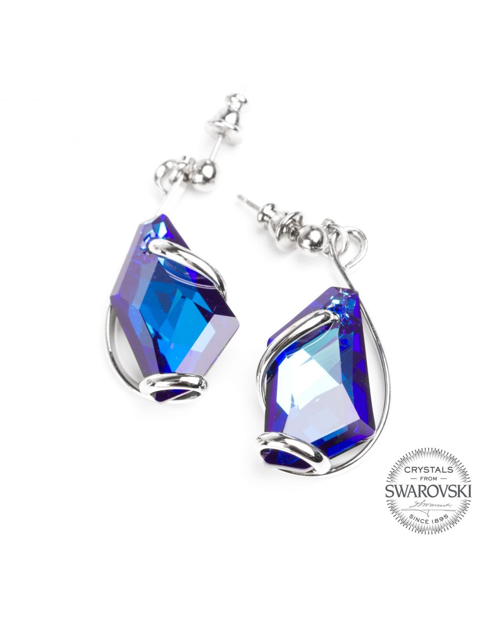 Marazzini - Swarovski blue crystal earrings