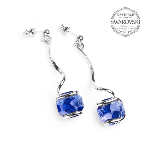 Boucles d'oreille Andrea Marazzini - Cristal Swarovski bleu foncé