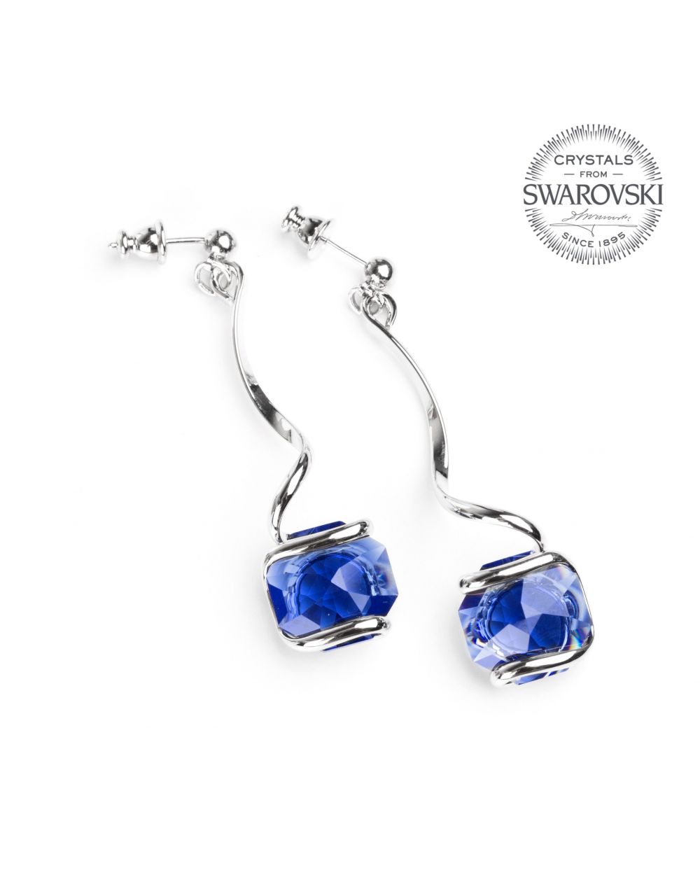 Marazzini - Crystal Earrings Swarovski dark blue