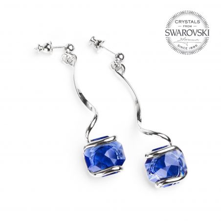Boucles d'oreille Andrea Marazzini - Cristal Swarovski bleu foncé