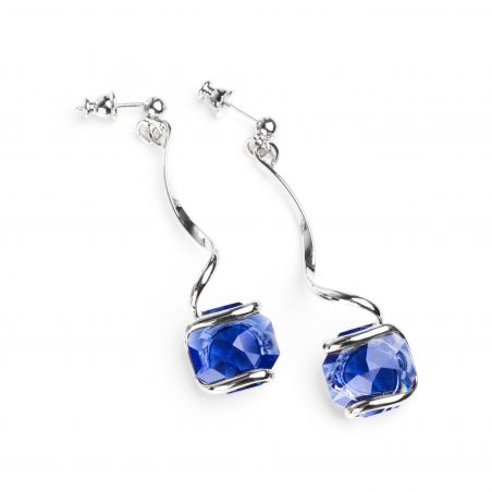 Marazzini - Crystal Earrings Swarovski dark blue