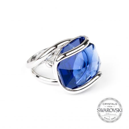 Andrea Marazzini bijoux - Bague cristal Swarovski bleu foncé