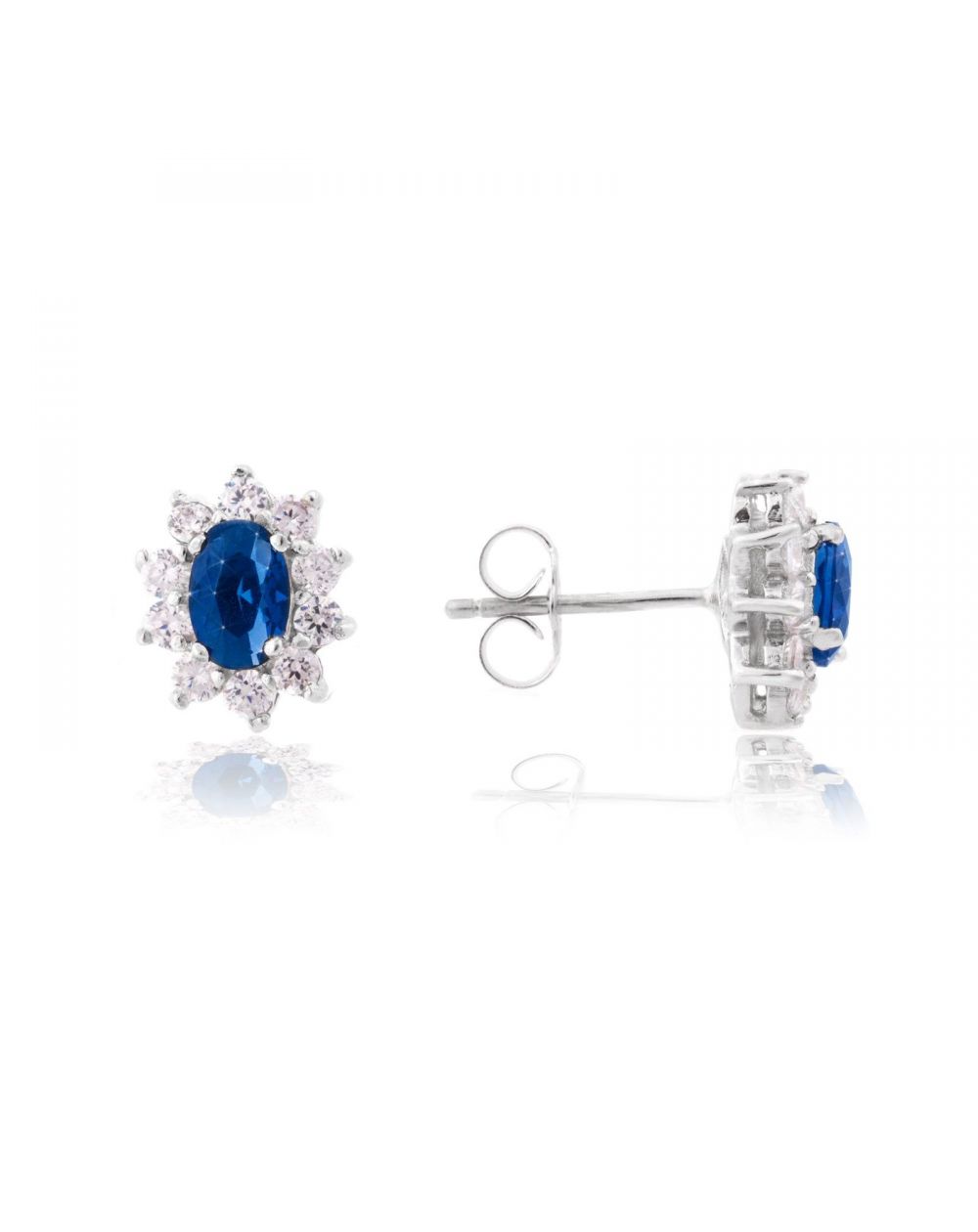 Perceuses Diana bleu saphir - Bijoux en argent - Boucles d'oreilles