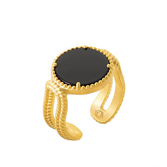 Constance HERA Black Agate Ring