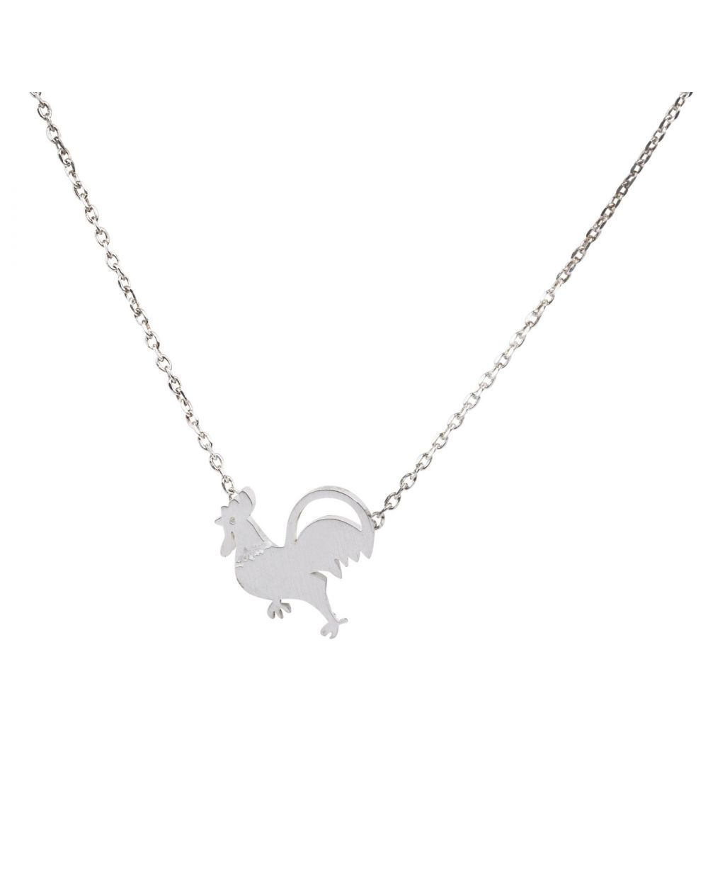 Collier 7bis Coq argenté - Bijoux & Collier de marque 7bis