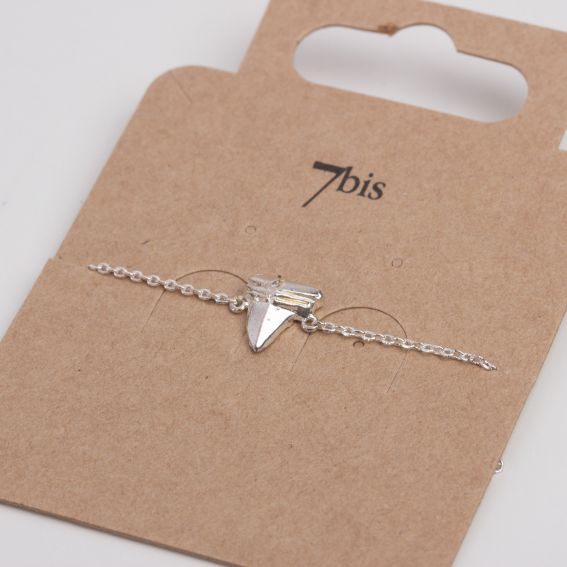 Collier Dent de requin argentée - Bijoux & Collier de marque 7bis