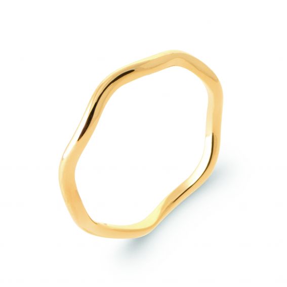 Bijou argent/plaqué or WAVE ring 18k gold plated zirconium