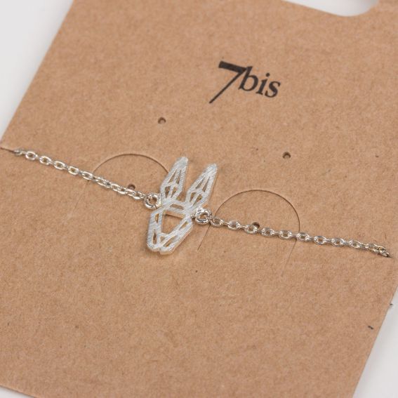 Collier Lapin argenté - Bijoux & Collier de marque 7bis