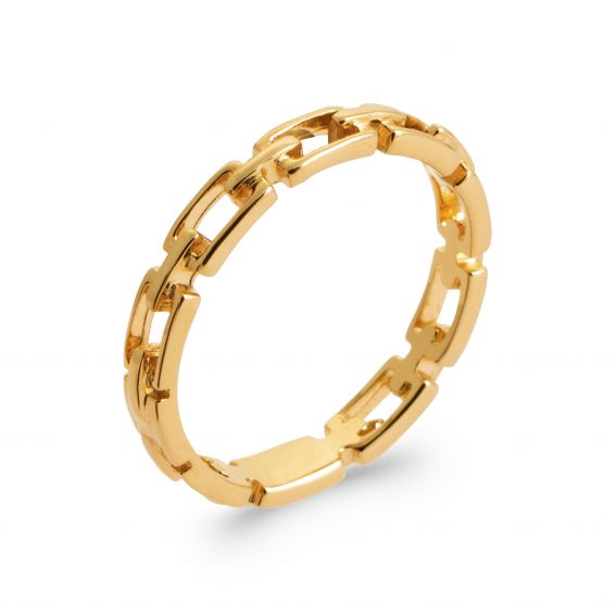 Bijou argent/plaqué or 18k gold plated CHAIN ring