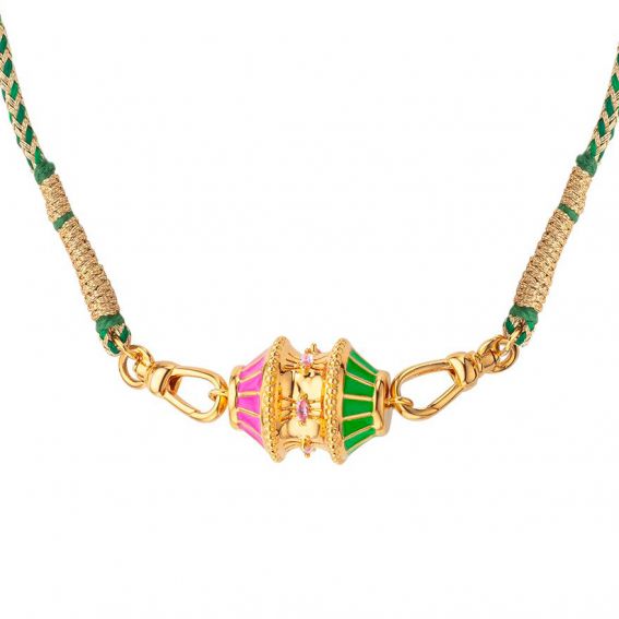 Mya Bay BIG FUCHSIA GREEN necklace