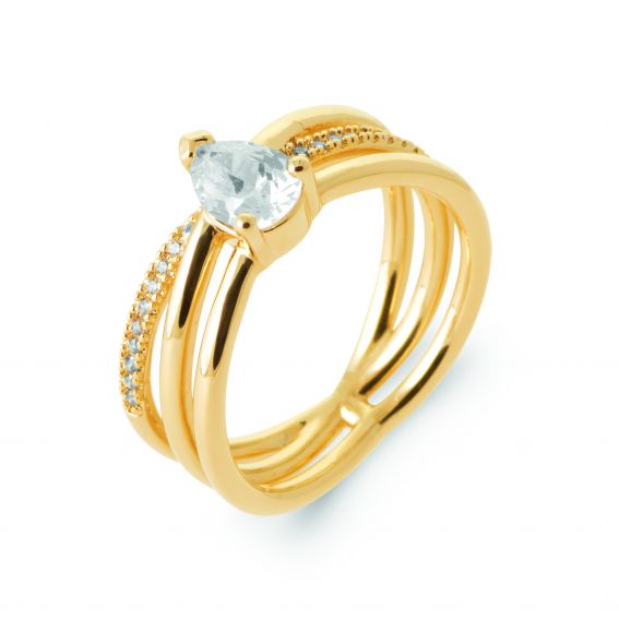 Bijou argent/plaqué or 18k gold plated Daphne ring
