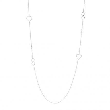 Sautoir coeurs et infinis - Bijoux en argent - Collier en argent 925
