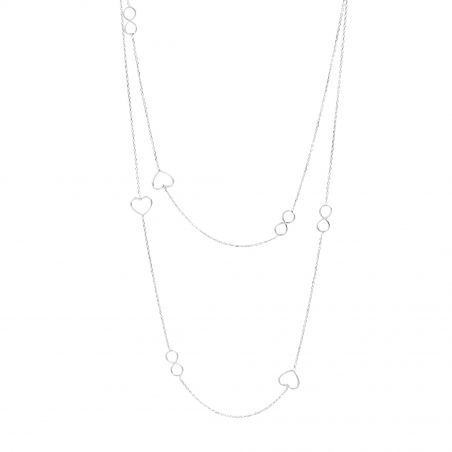 Sautoir coeurs et infinis - Bijoux en argent - Collier en argent 925